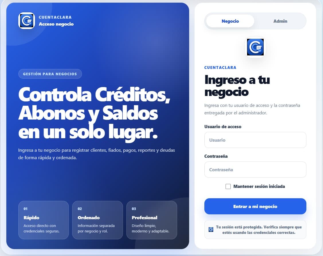 Vista previa del proyecto Cuenta Clara